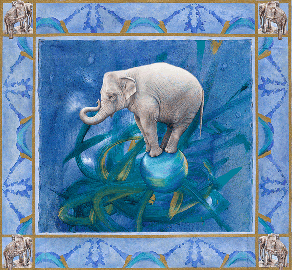 One of the first paintings in The Rama Exhibition, this painting features Rosie, Rama's mother, of the Portland Zoo